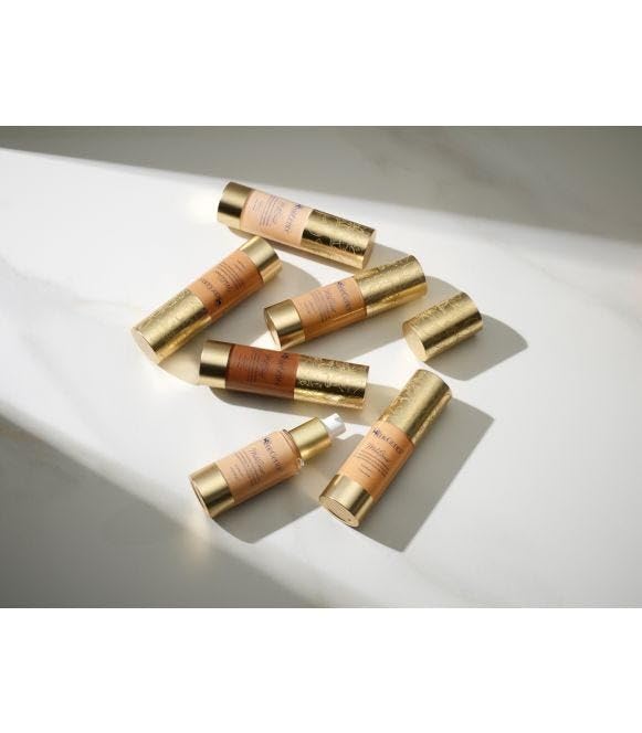 SeneGence MakeSense applying with brush demonstrates buildable, lightweight coverage.