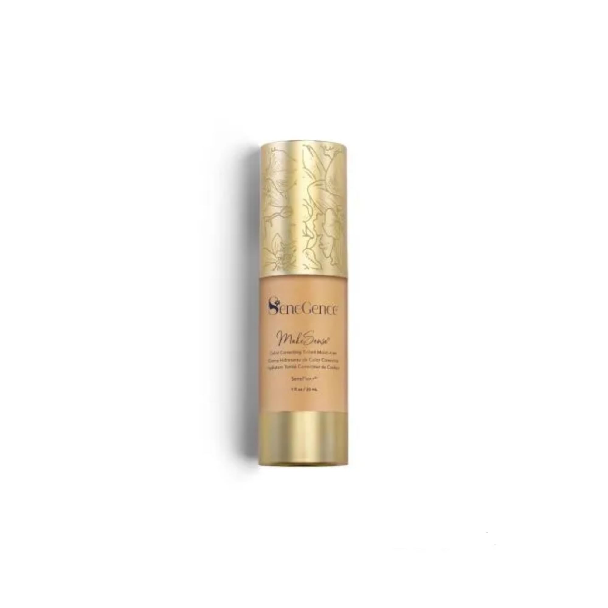 Senegence MakeSense tinted moisturizer bottle highlights sheer coverage and hydration.