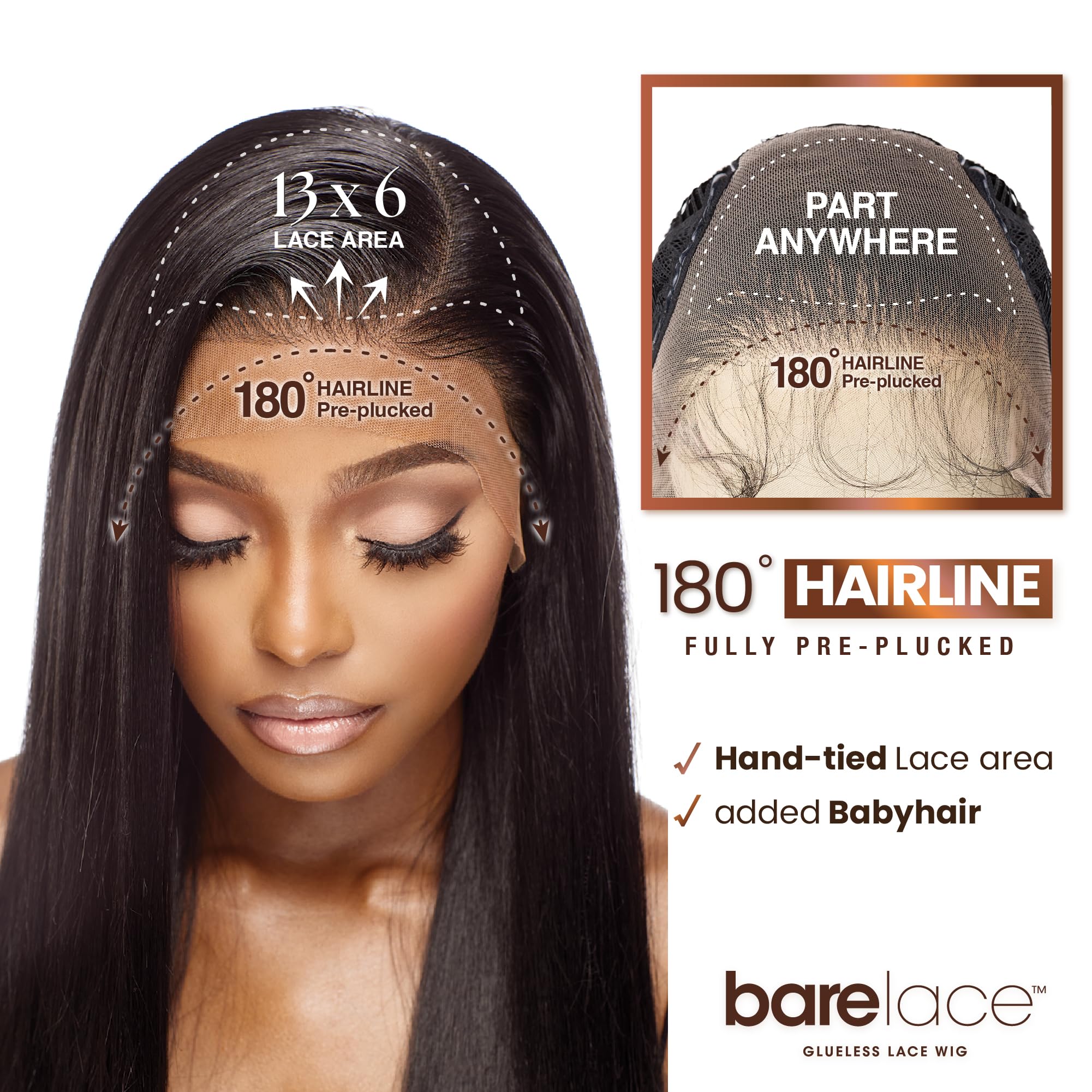 Sensationnel Bare Lace 13x6 back view with full coverage and secure fit
