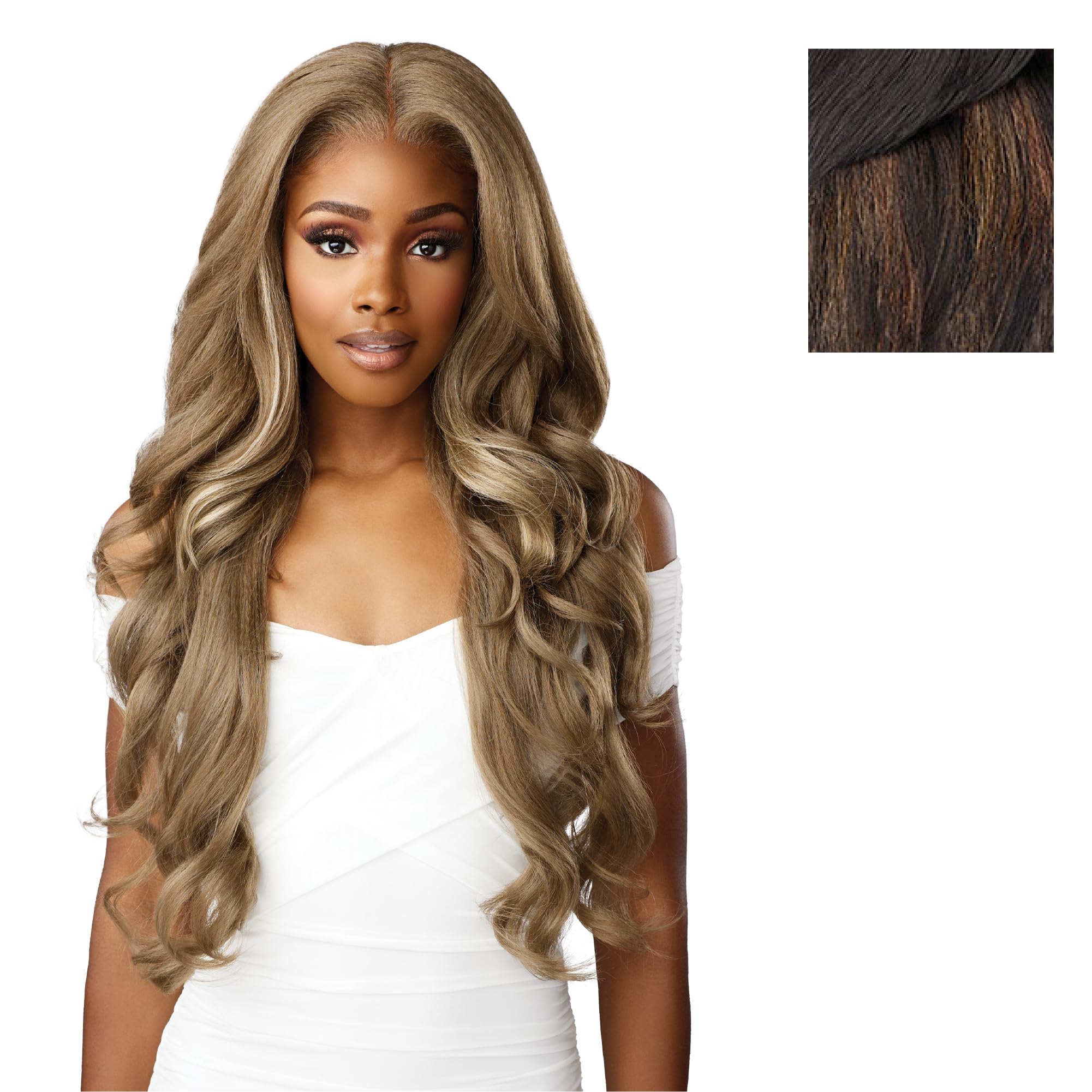 Sensationnel lace-front 13x6 wig glueless design supports quick secure wear.