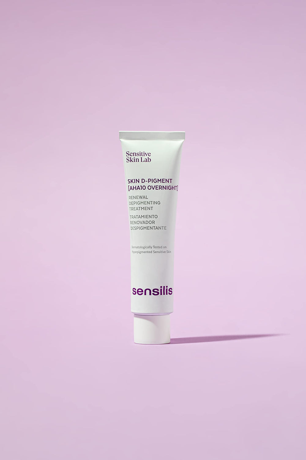 Sensilis Skin D-Pigment night emulsion bottle suggesting overnight renewal.