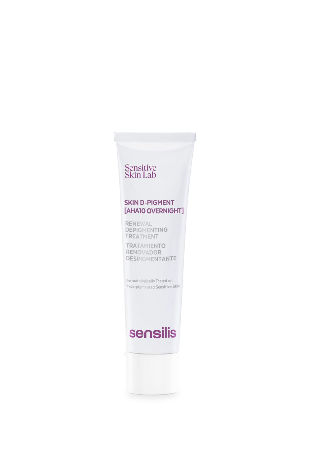 Sensilis Skin D-Pigment night jar for overnight depigmenting and soothing care.