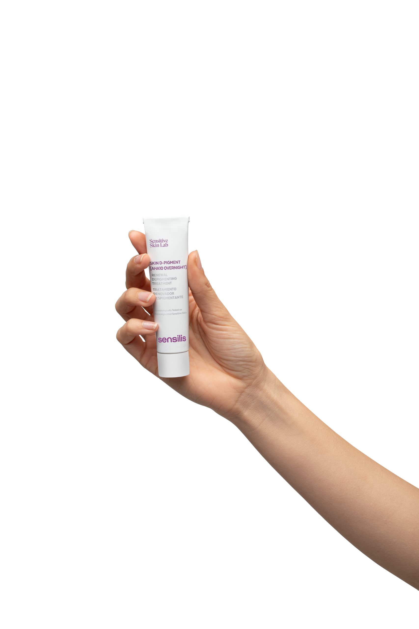 Sensilis Skin D-Pigment texture swirl highlighting exfoliation and brightness in routine.