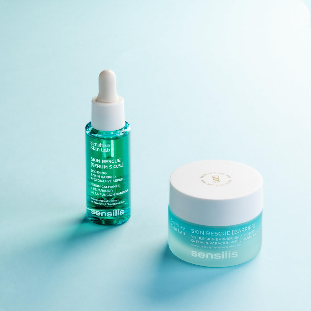 Sensilis Skin Rescue application on hand demonstrates easy, gentle daily use.