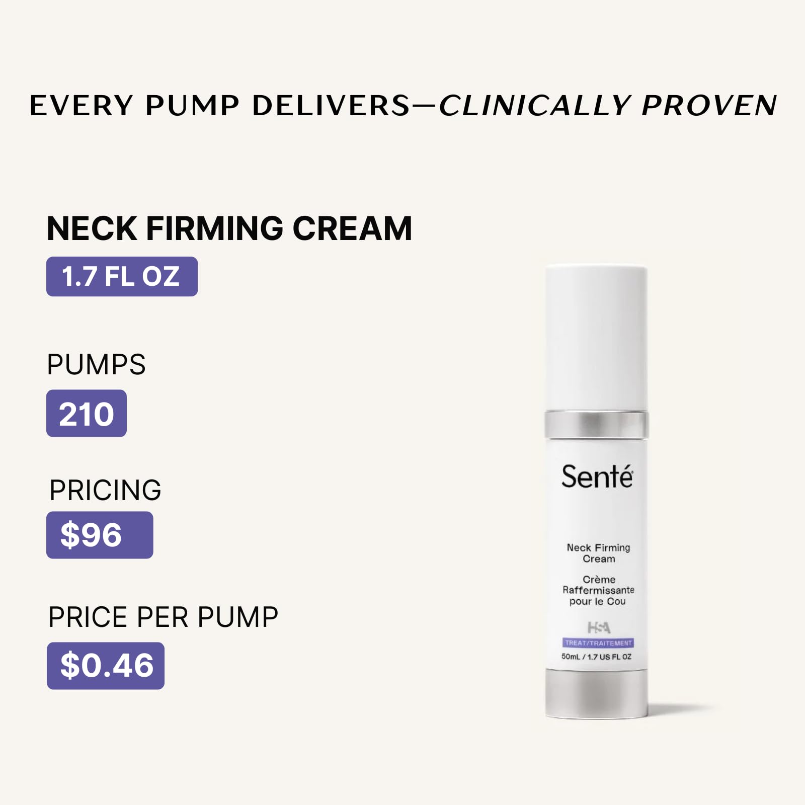 Applying Sente neck-decollete cream to neck and decollete.