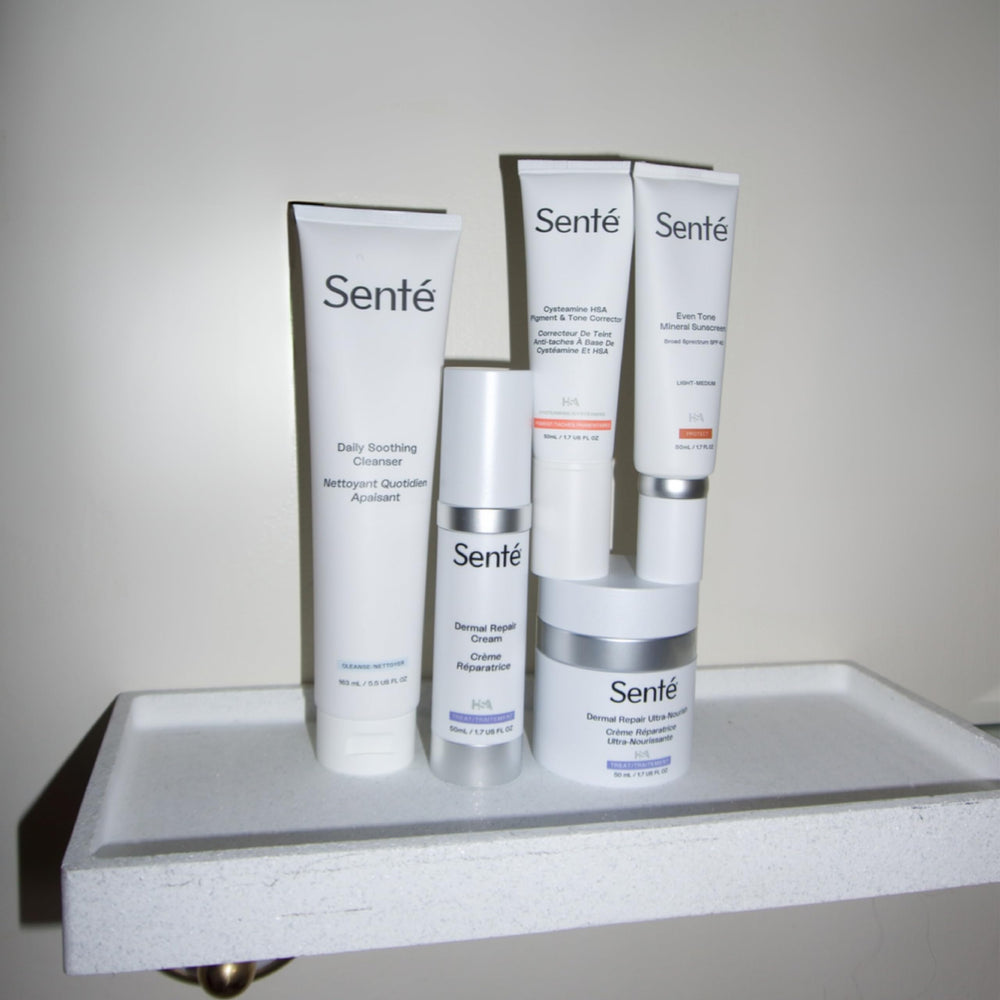 Hydration-focused finish of Senté Even Tone sunscreen on skin