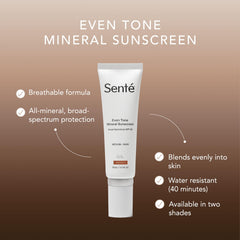 Close-up of Senté Even Tone texture showing blendable mineral formula