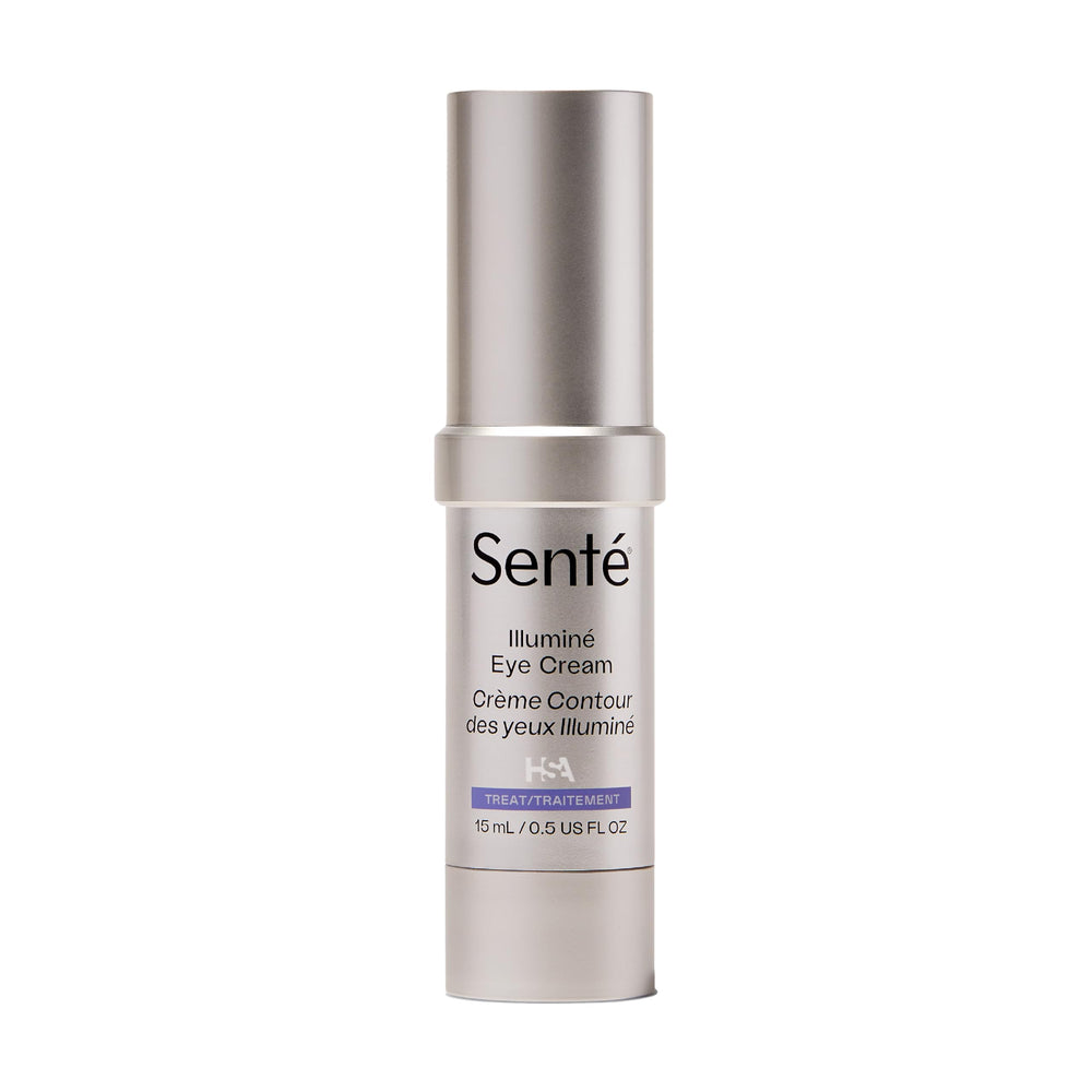Sente Illumine Eye Cream tube close-up for hydration and smooth under-eye skin