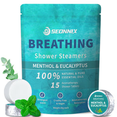 SEONNIX menthol-eucalyptus shower steamer pack for a refreshing spa-like routine