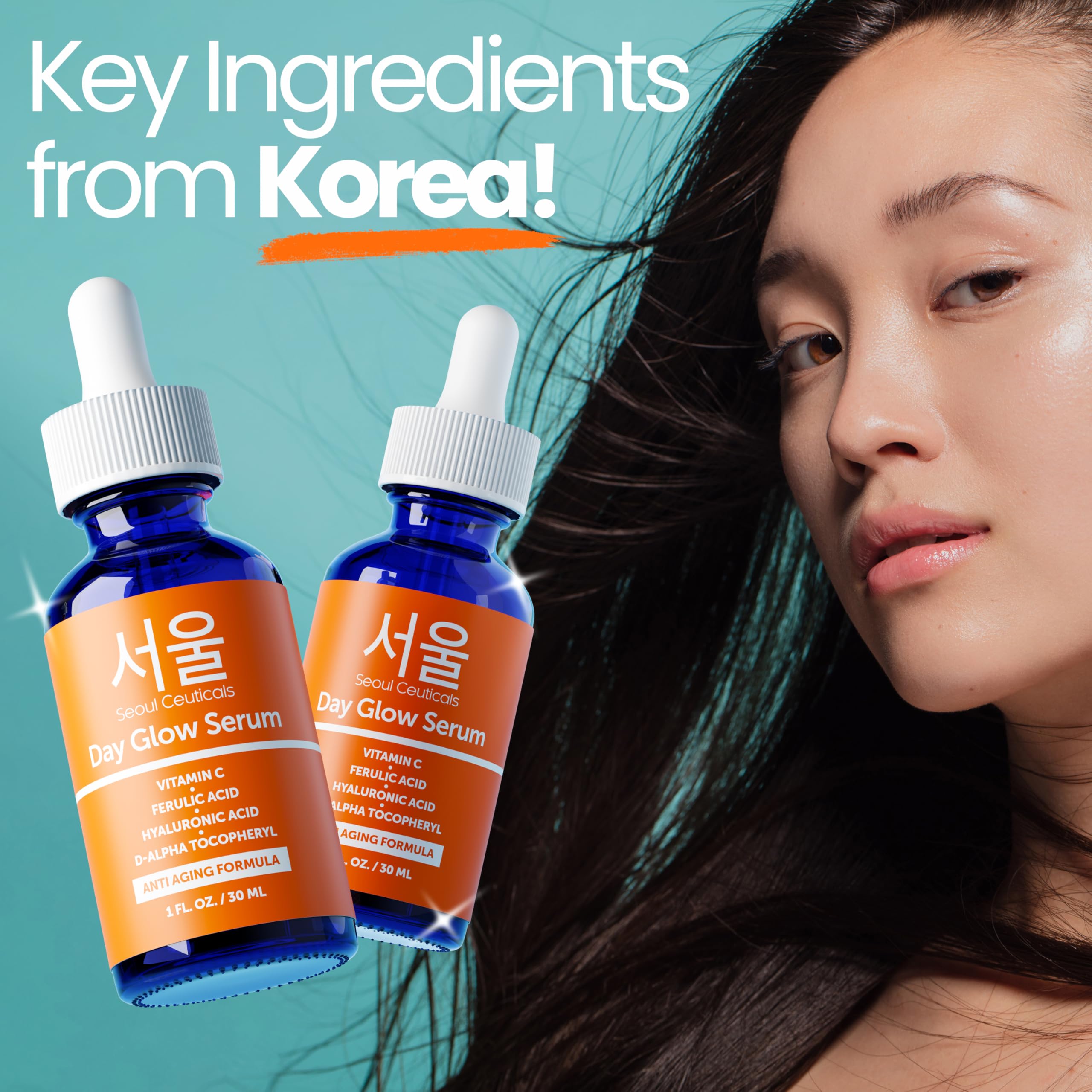 Ingredient emphasis on CE Ferulic and hyaluronic acid for anti-aging-inspired care