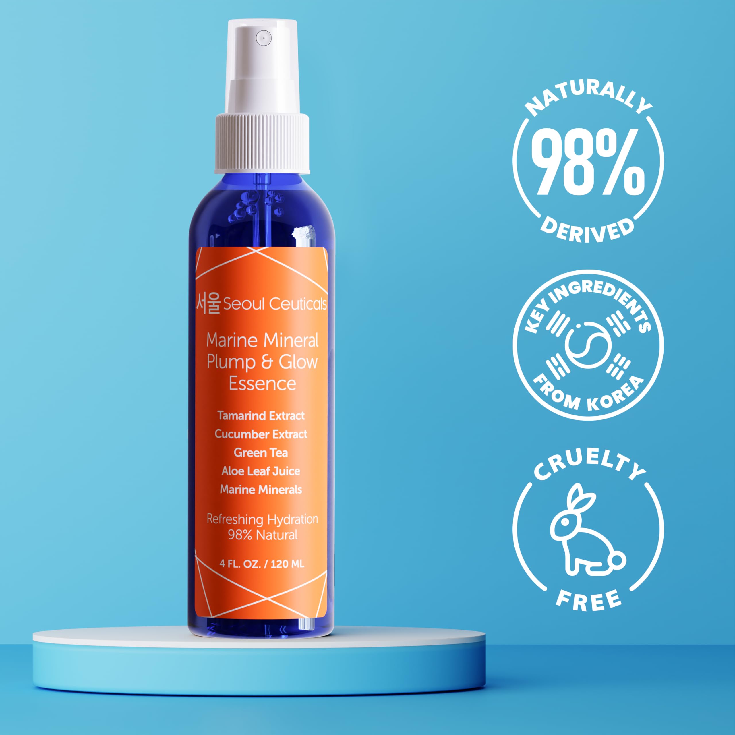 SeoulCeuticals ingredients list graphic signals natural formula.