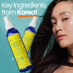 Hyaluronic acid and snail mucin hydrate skin surface.