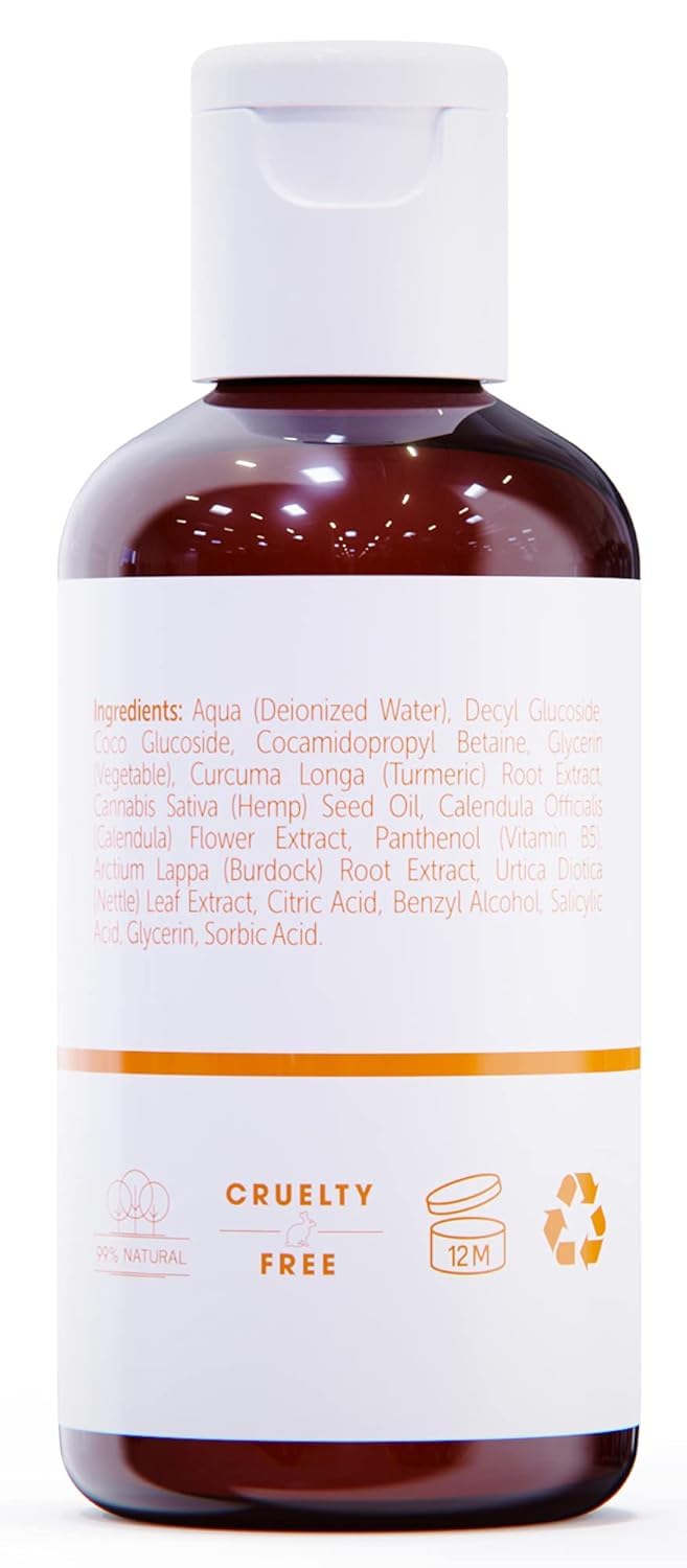 SeoulCeuticals turmeric face wash pump on sink with clean bathroom setting.