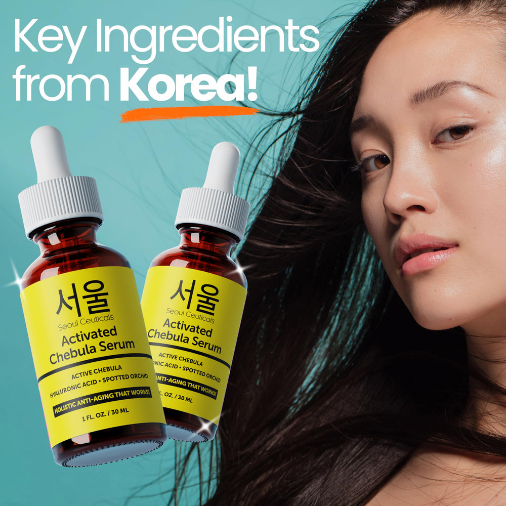 Rituel quotidien avec SeoulCeuticals Chebula, soin visage apaisant et nourrissant.