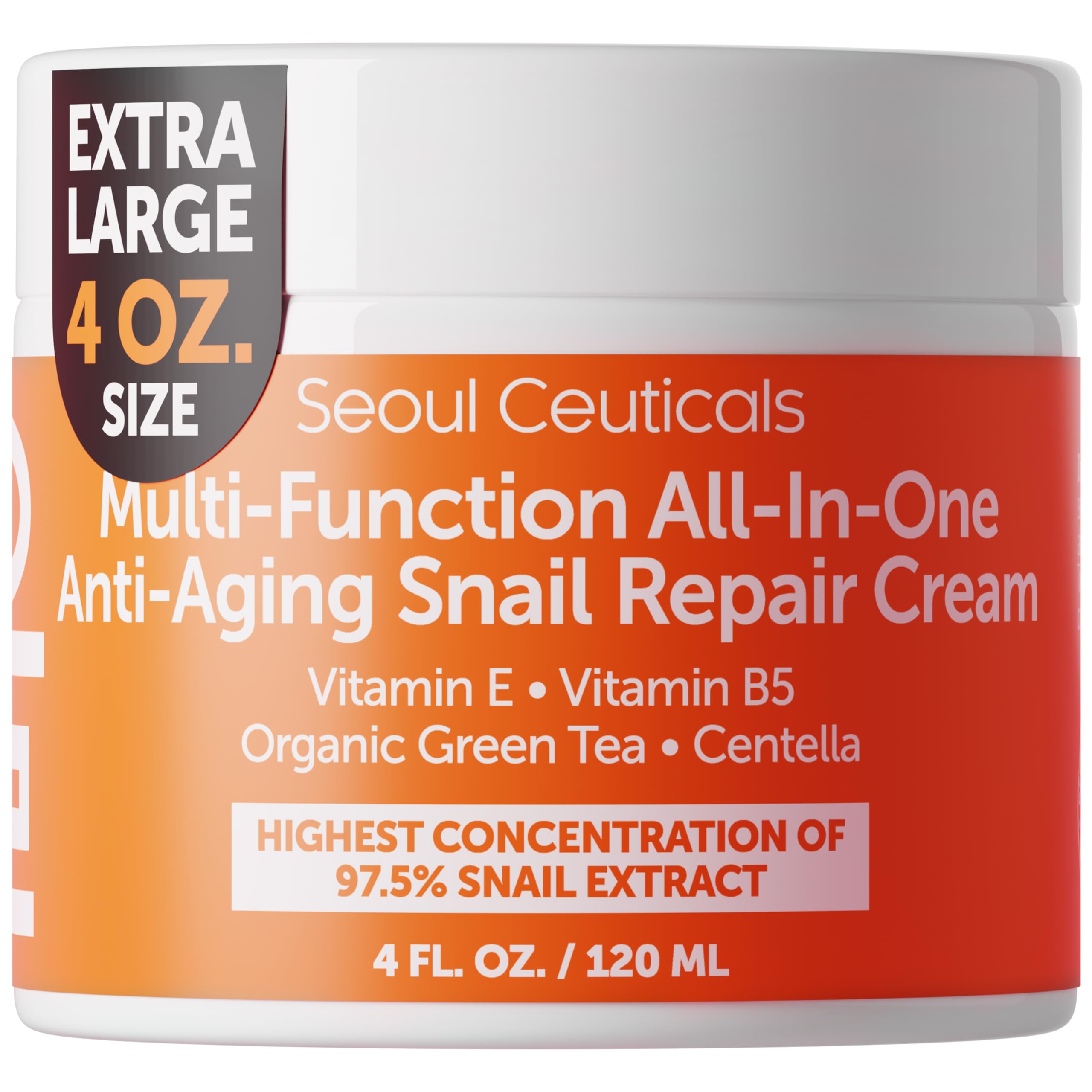 SeoulCeuticals snail mucin cream bottle for daily use.