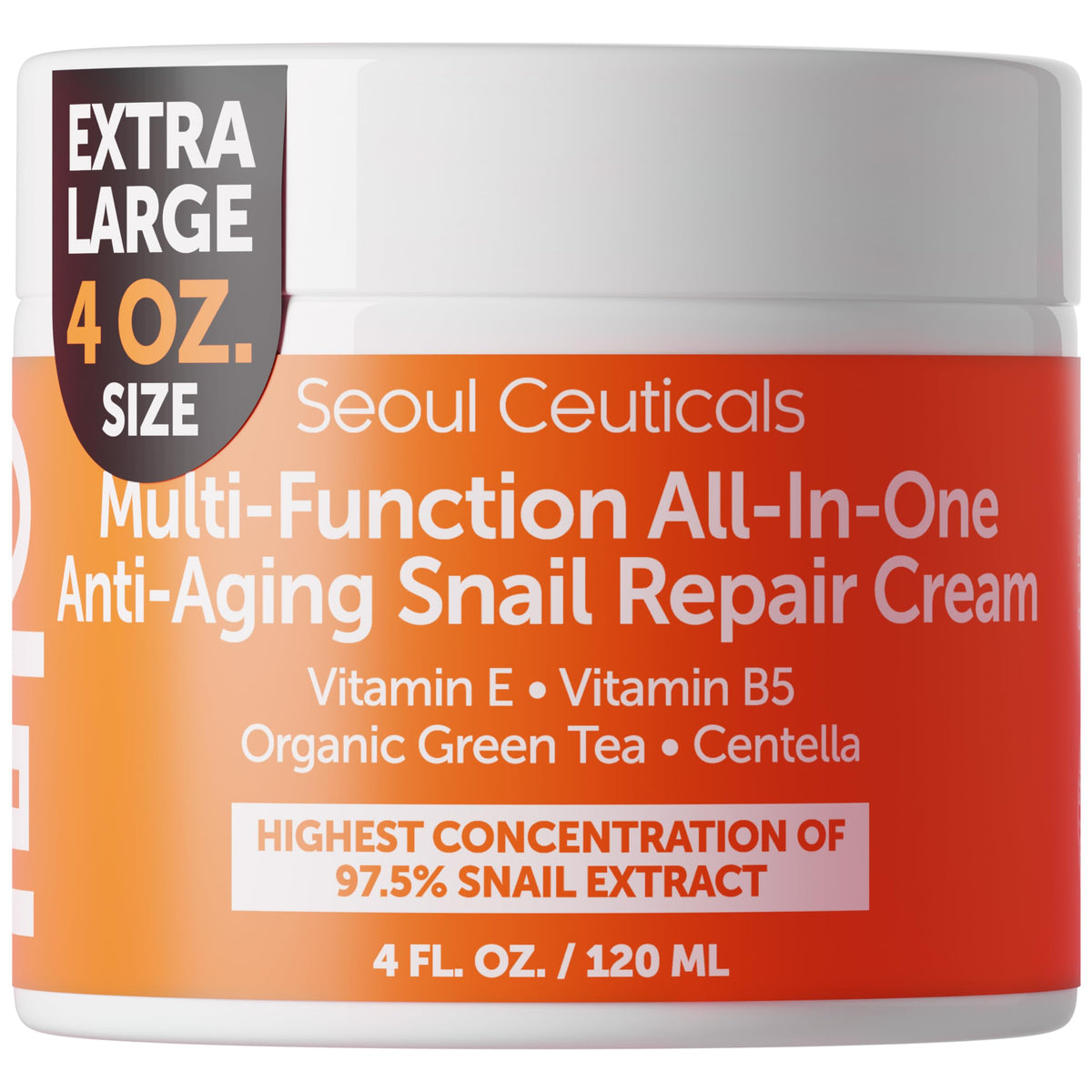 SeoulCeuticals snail mucin cream bottle for daily use.