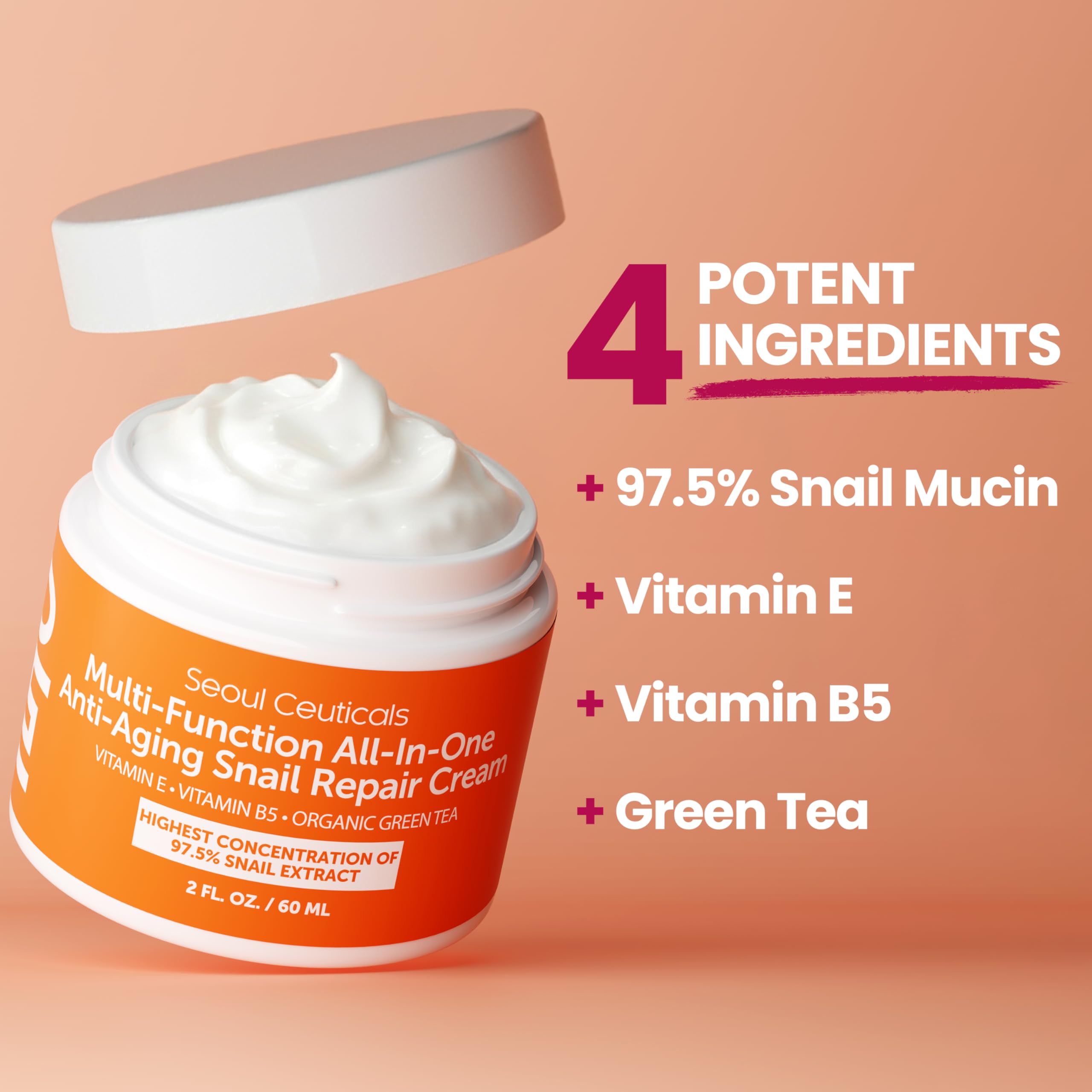SeoulCeuticals snail mucin with aloe and shea butter nourishes skin.