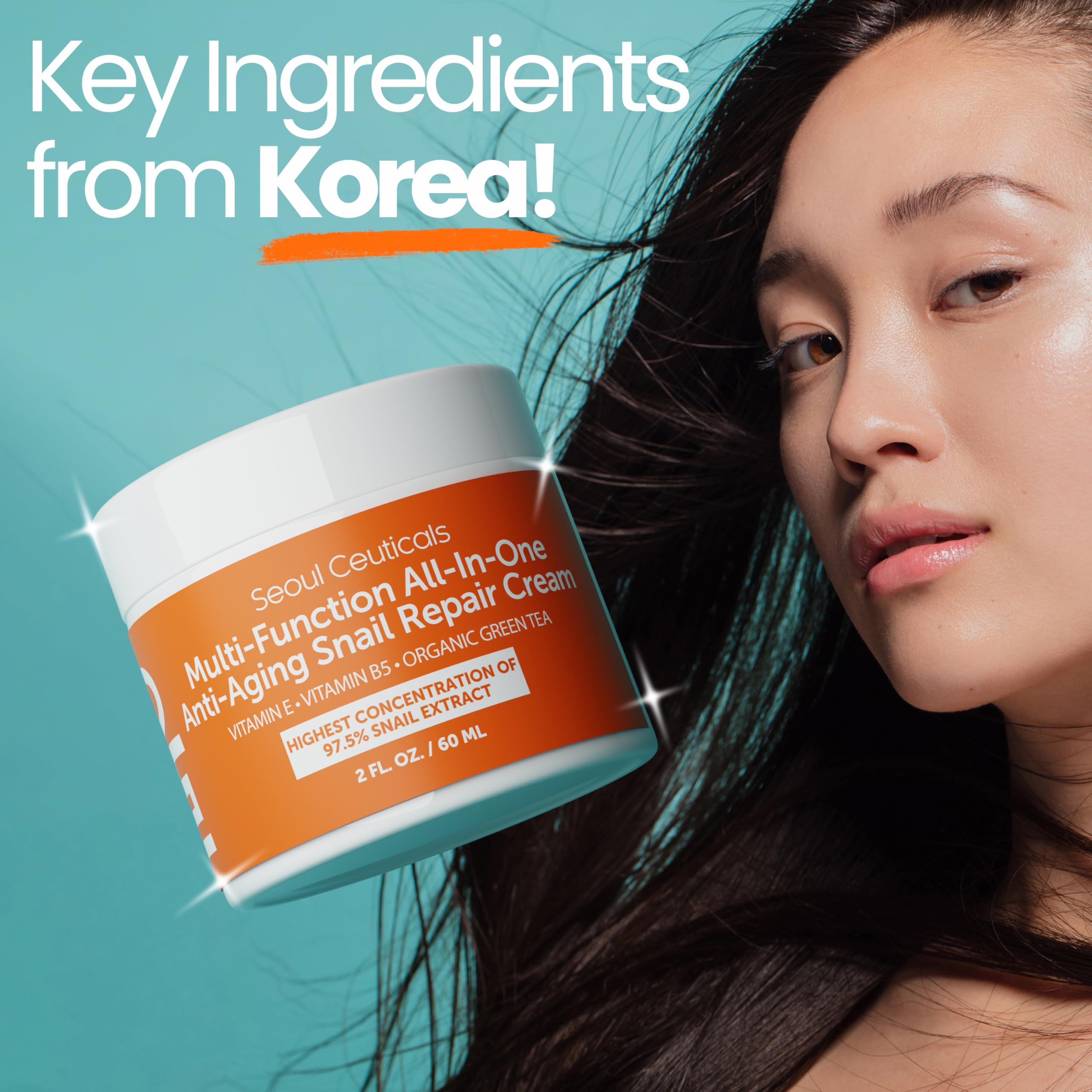 SeoulCeuticals snail mucin moisturizer provides a dewy glow.
