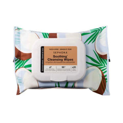 SEPHORA Coconut Cleansing Wipes for face and eyes, quick makeup removal with hydrating, soothing feel.