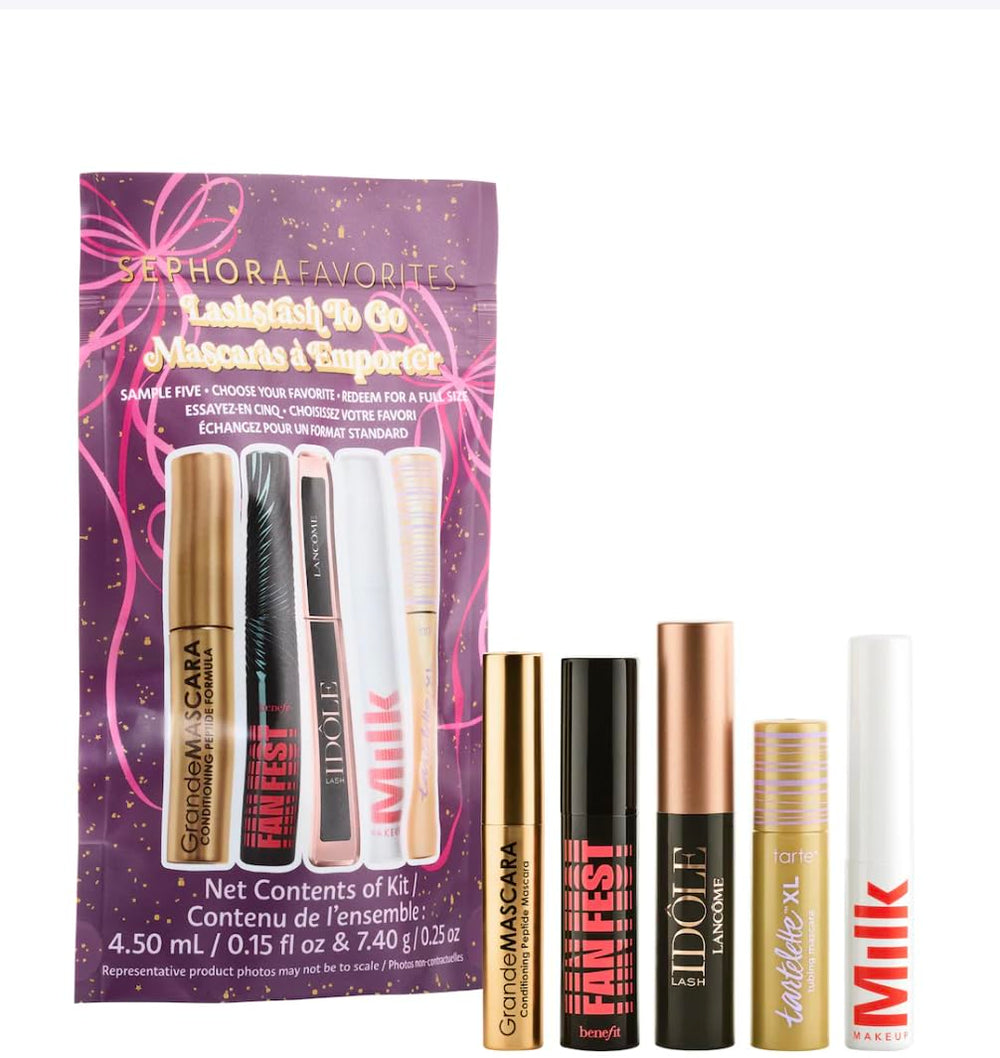 SEPHORA Lashstash to Go set with mini mascaras for travel-friendly lash looks