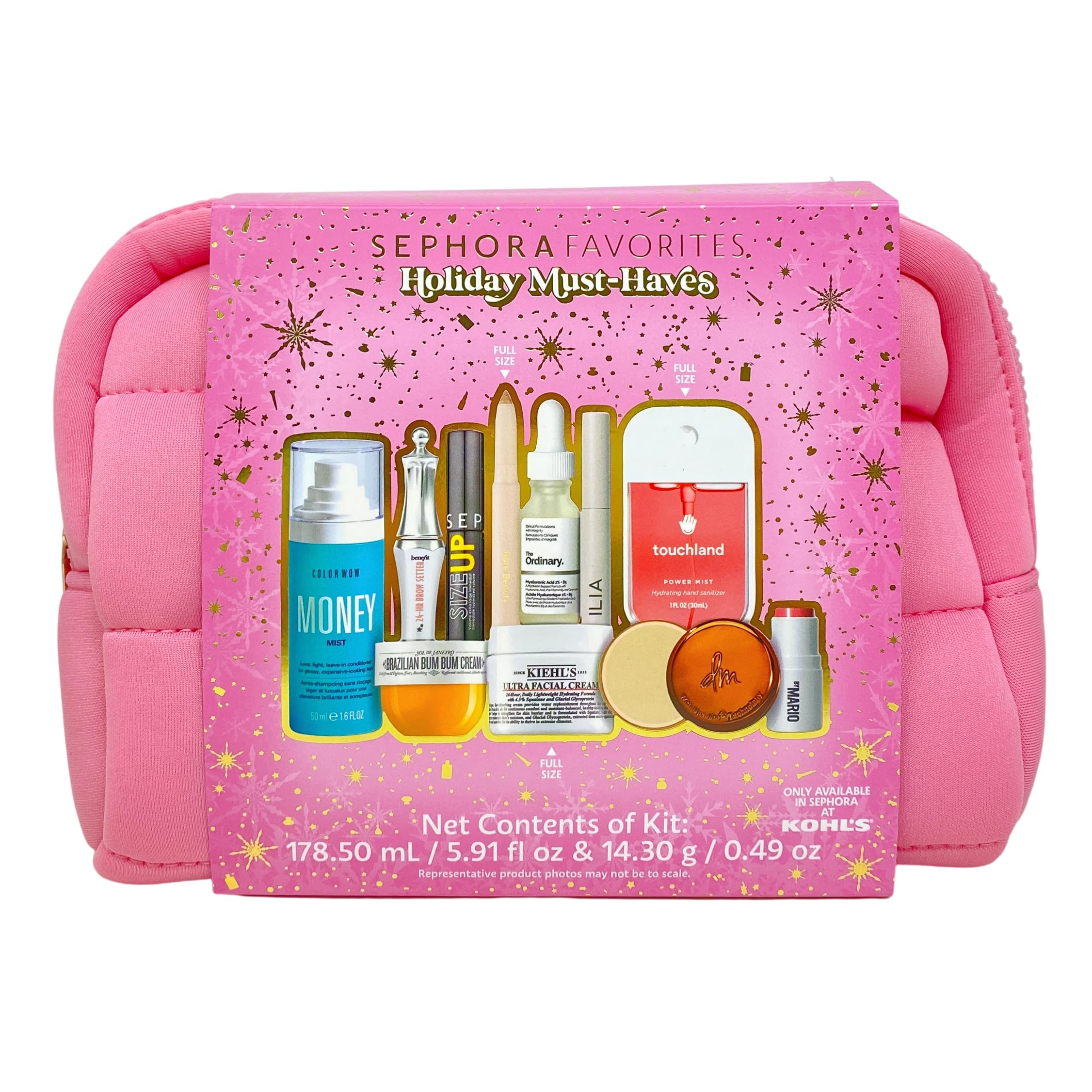 Sephora Favorites Holiday Must-Haves pink bag for gifting and on-the-go routines.