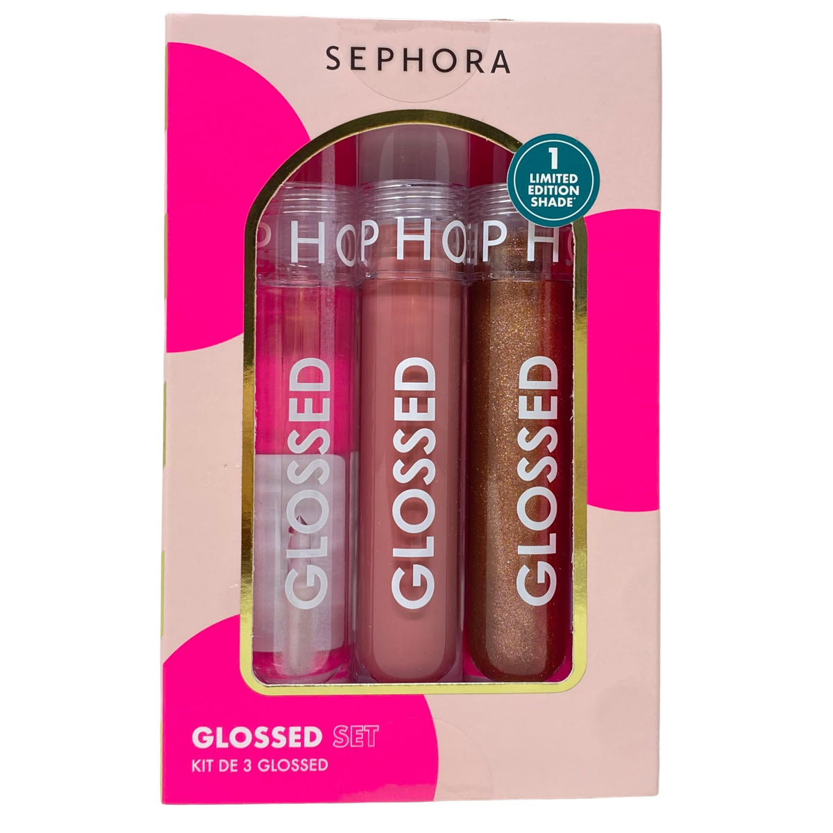 SEPHORA Glossed Lip Gloss Trio in 01 Boss highlights translucent shine for everyday lips.