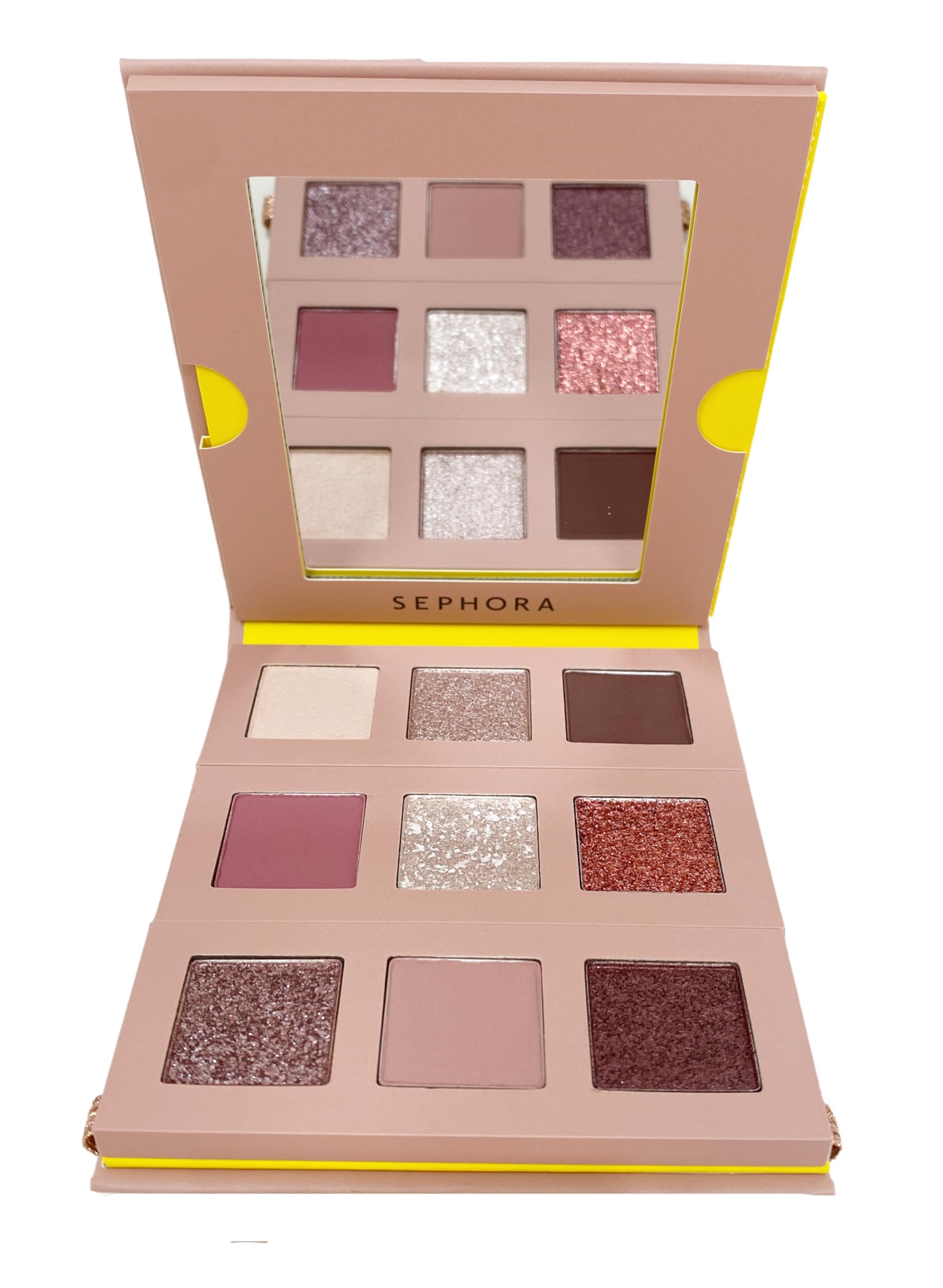 SEPHORA Mega Mix Palette open with three color trios for blendable textures.