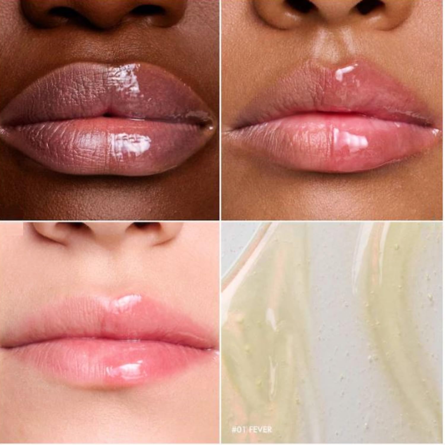 SEPHORA Move Lights lip swatches on skin, glossy color with visible volume impression.