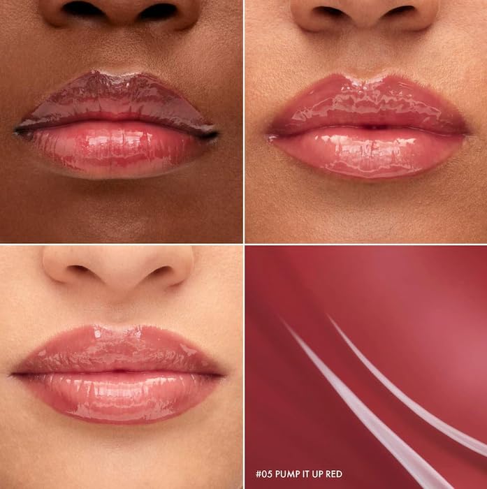 SEPHORA berry red shade swatch on skin shows versatile daily wear with hydrating gloss
