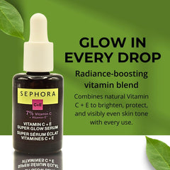 SEPHORA Super Glow Serum dropper dispensing easy, fast absorbing hydration.