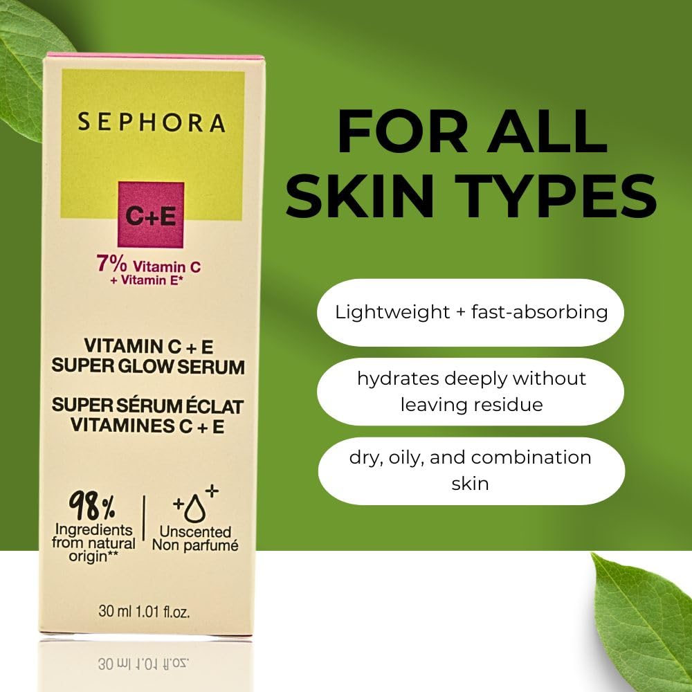 SEPHORA Super Glow Serum texture swirl demonstrates smooth, fast absorption.