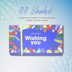SEPHORA Wishing You Blockbuster palette open with 88 shades, versatile for day-to-night looks.