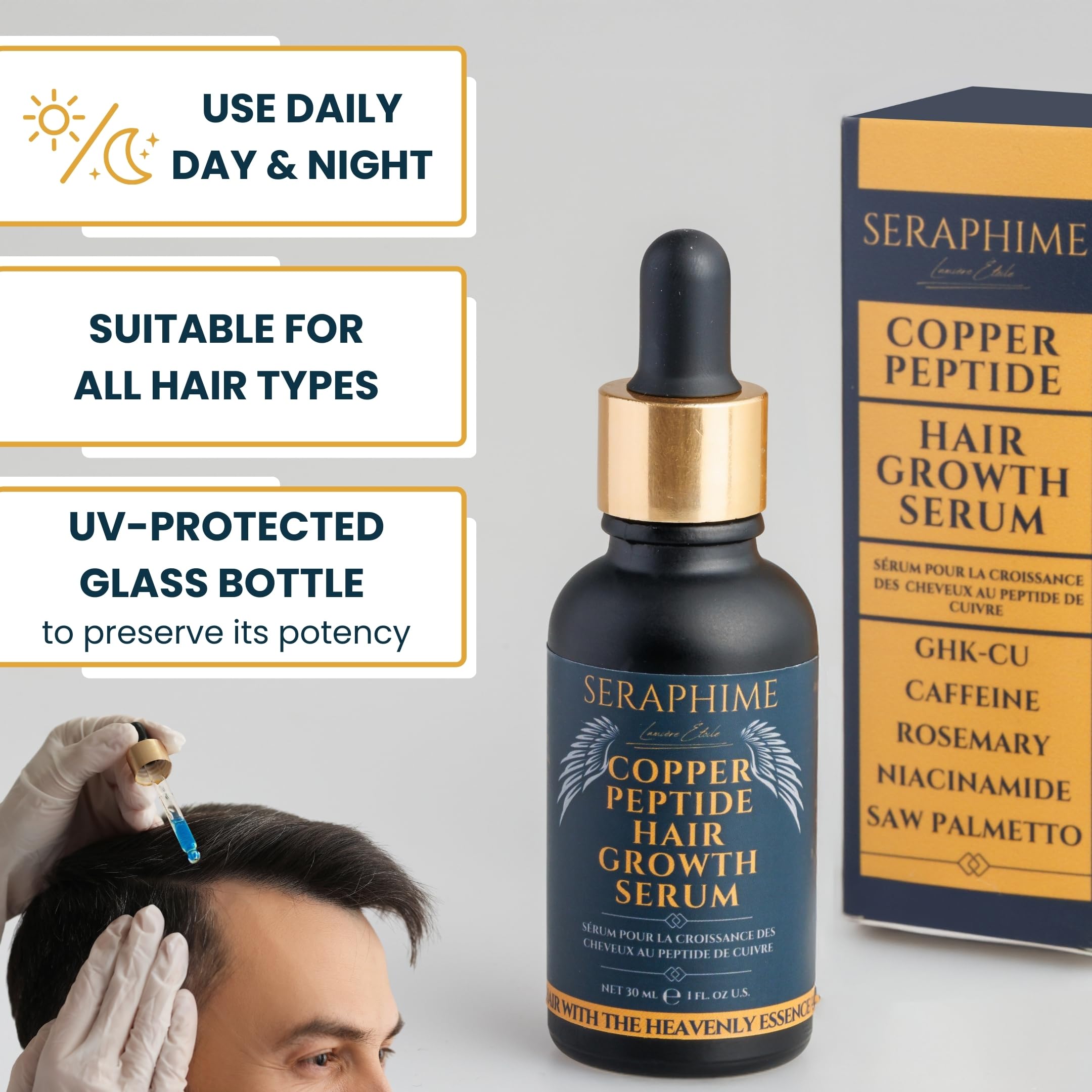 Seraphime Serum texture closeup reveals lightweight, fast-absorbing consistency.