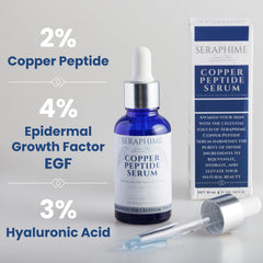 Seraphime copper peptides serum pump for easy dosing during routine.