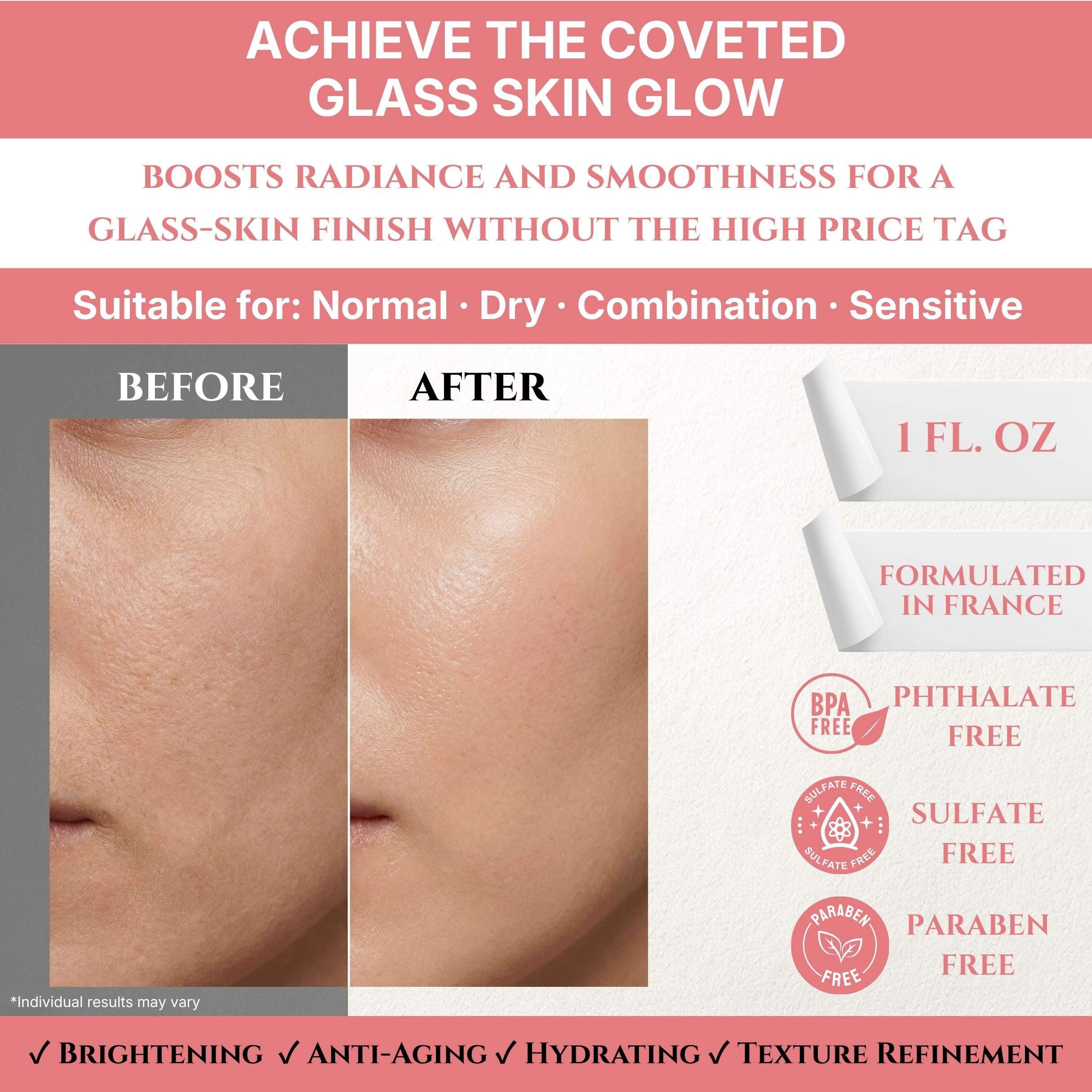 Glow-focused application of Seraphime Pink Serum for a brighter, even complexion.