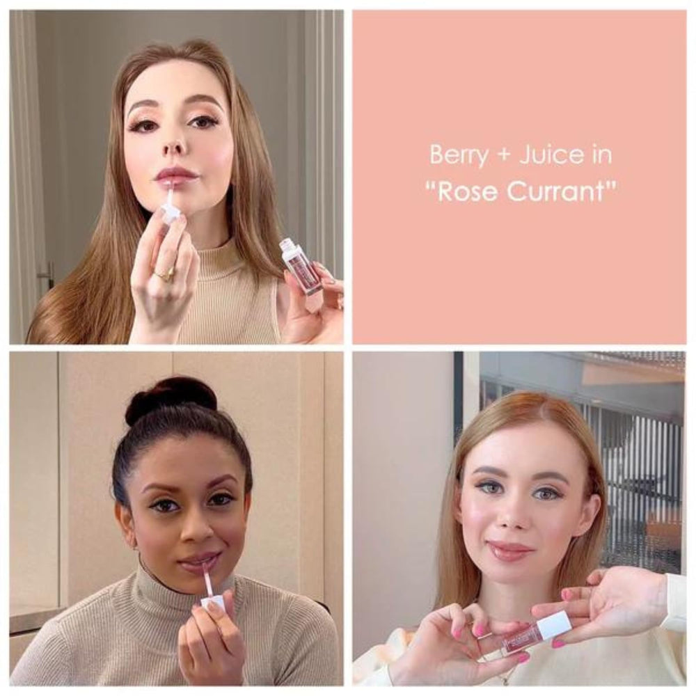 Seraphine Botanicals Berry + Juice vegan lip gel packaging and label