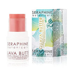 Seraphine Botanicals guava lip-cheek stain butter provides a natural buildable tint.