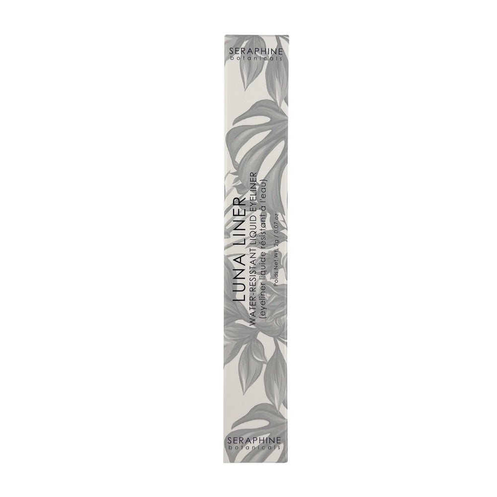 Seraphine Botanicals Luna black pigment swatch for bold definition.