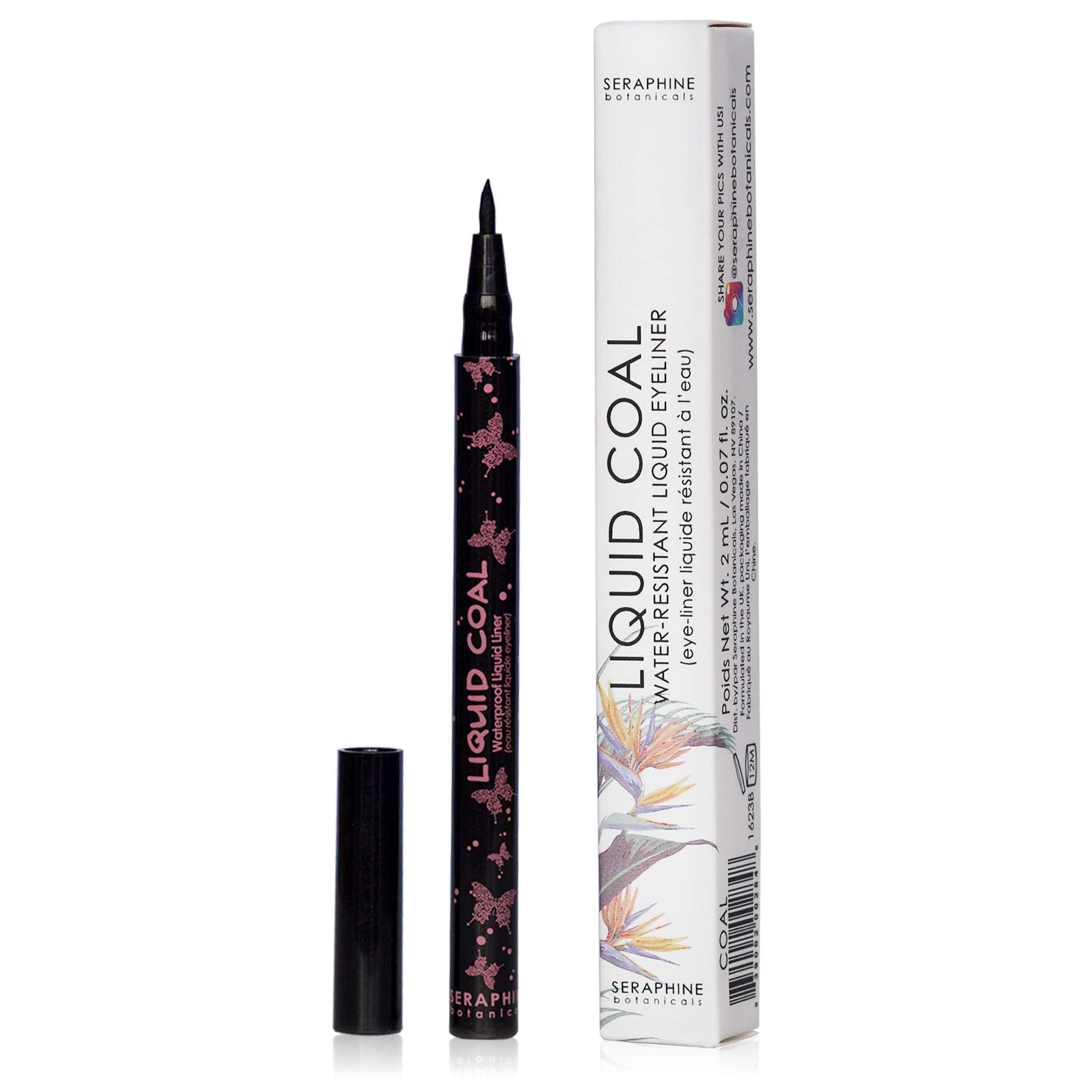 Seraphine Botanicals eye liner swatch showing precise ultra-fine tip.