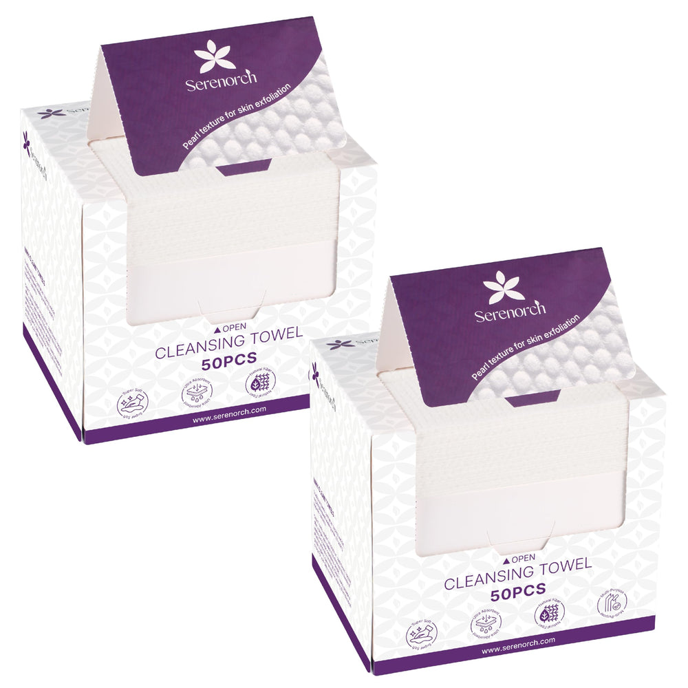 Serenorch disposable face towels with pearl texture for gentle cleansing