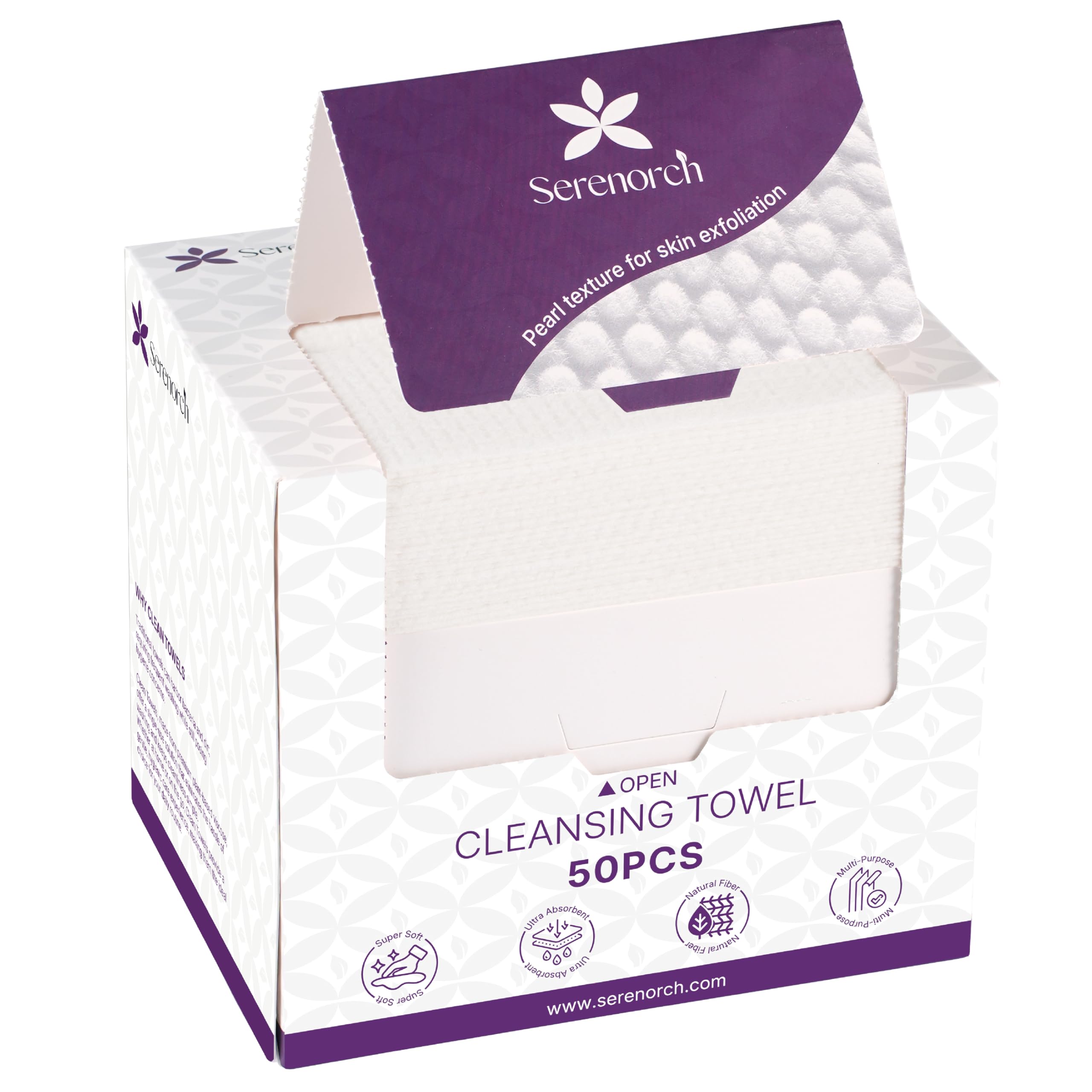 Serenorch pearl texture towels in 10x12 inches for gentle cleansing