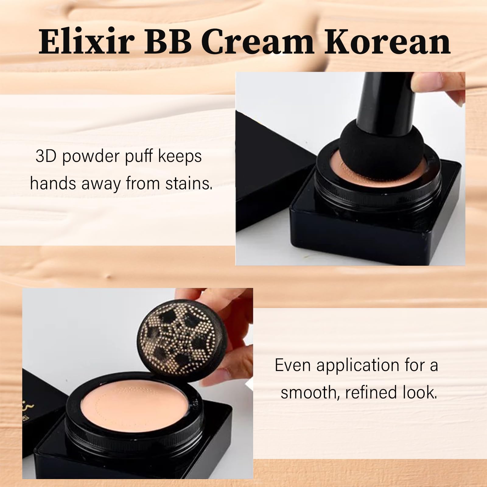 SerentiaElixir BB Cream waterproof sweat-proof formula maintains fresh look.
