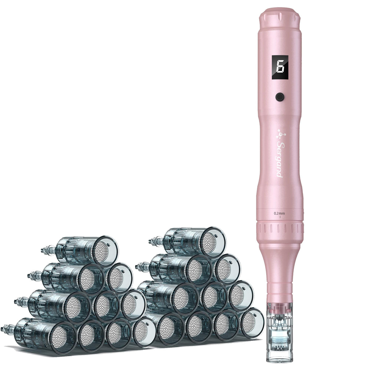 Sergand derma roller pen home-use image showing precise minimal-needle care for at-home use