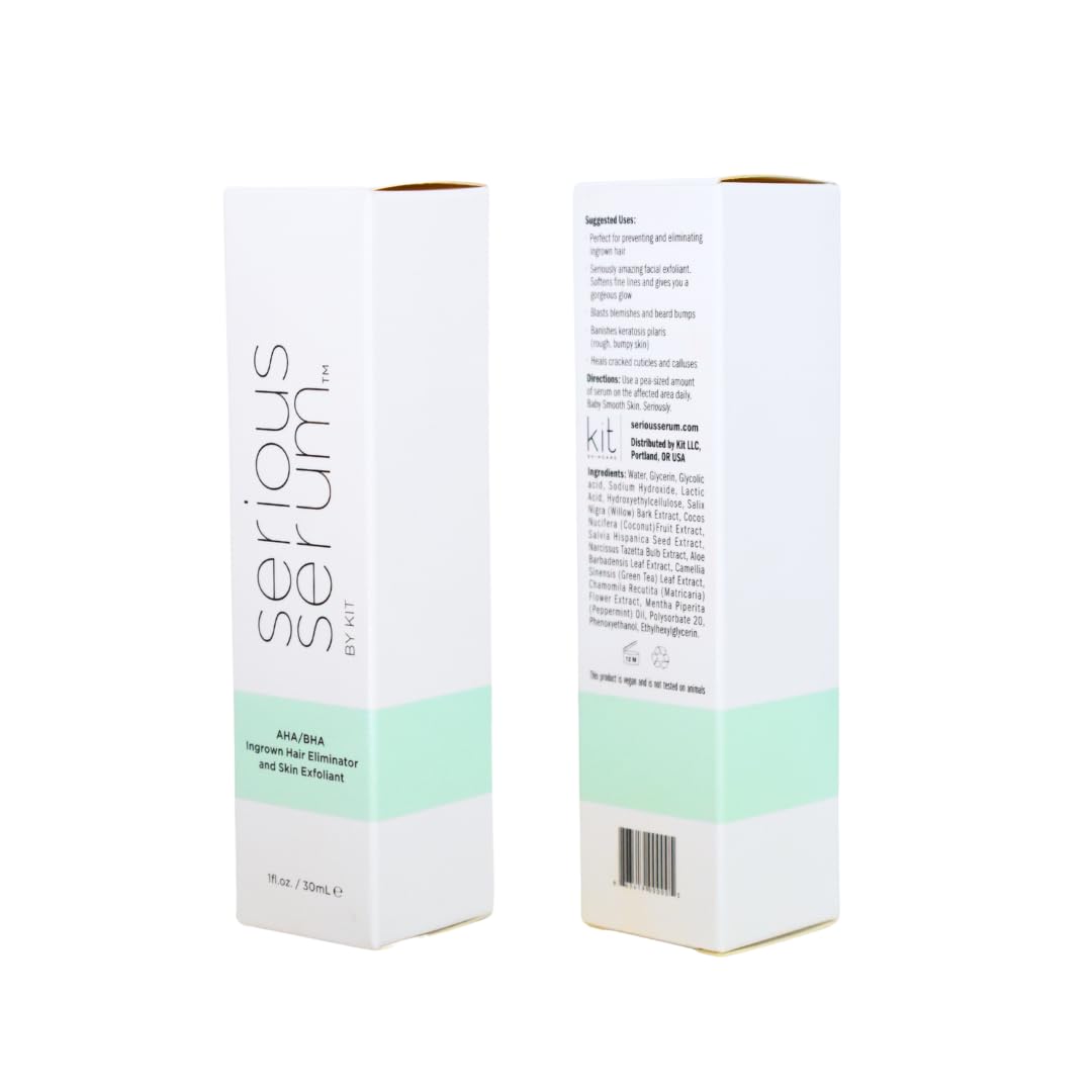 Serious Serum vegan and cruelty-free formula label shown