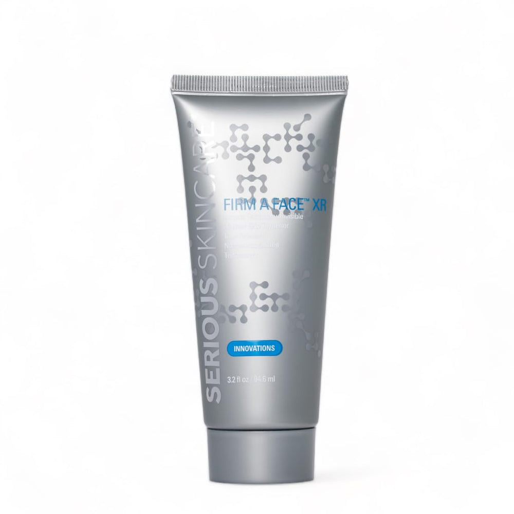 Serious Skincare Firm A Face XR bottle with pump for precise, quick application