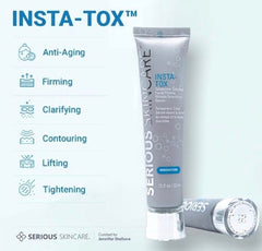 INSTA-TOX serum being applied on the cheek for instant smoothing.