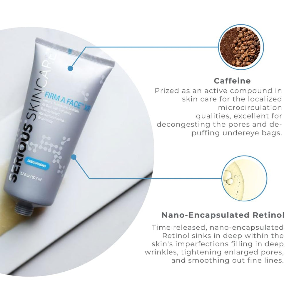 Serious Skincare Instant FIRM A FACE XR close-up showing tightened pores.