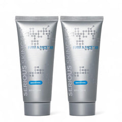Serious Skincare Instant FIRM A FACE XR tube close-up showcasing smooth, immediate tightening in action.