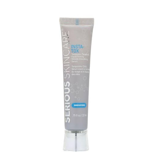 Serious Skincare Insta-Tox application demonstrates fast-absorbing formula for smoother skin texture.