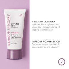 Applying Serious Skincare Reverse Lift Eye Cream with upward motion around the brow area.